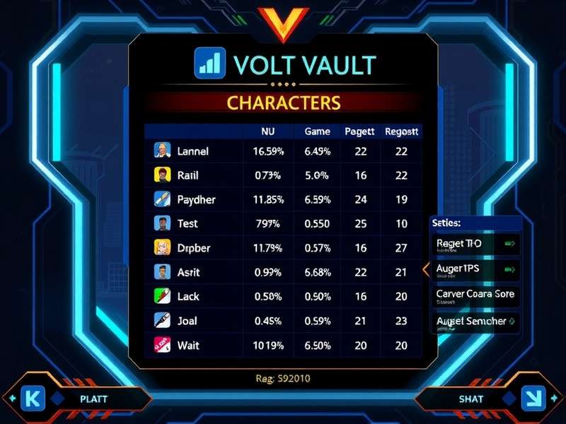 Volt Vault Character Selection Screen
